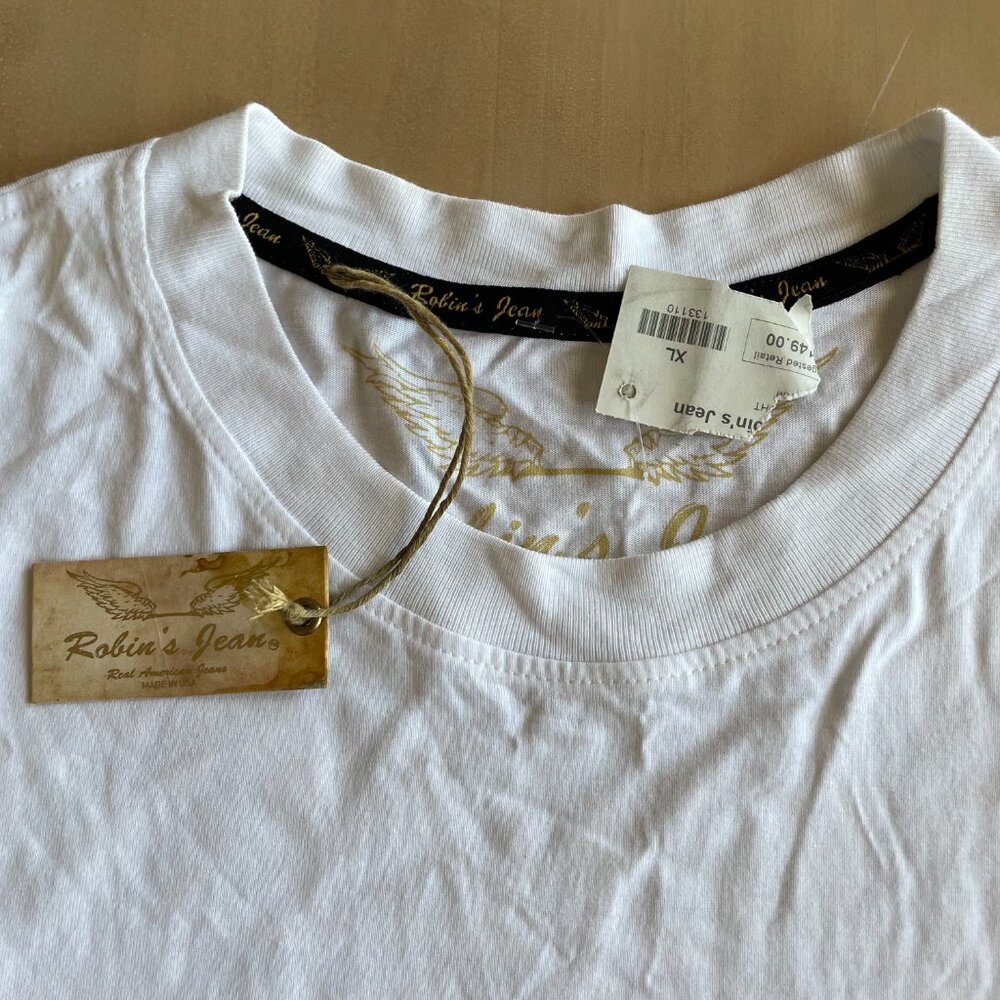 NEW Robin's Jeans Men's Bat White T-Shirt, Cotton/Modal - Size XL - Picture 4 of 12